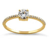 varitsa-jewellers - Solid 14K Yellow Gold Classic Round Clear Engagement Ring - 01WS16
